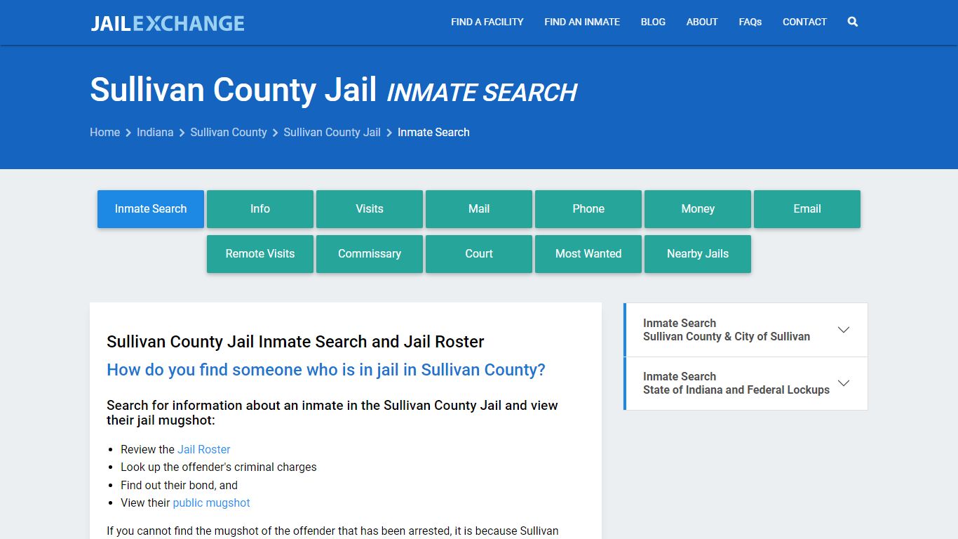 Inmate Search: Roster & Mugshots - Sullivan County Jail, IN - Jail Exchange